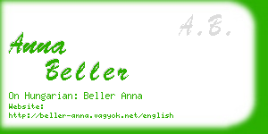 anna beller business card